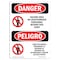 Signmission Safety Sign, OSHA, 14" Height, Rigid Plastic, Hazard Area Unauthorized Personnel Spanish OS-DS-P-1014-VS-1302 - alternate 1